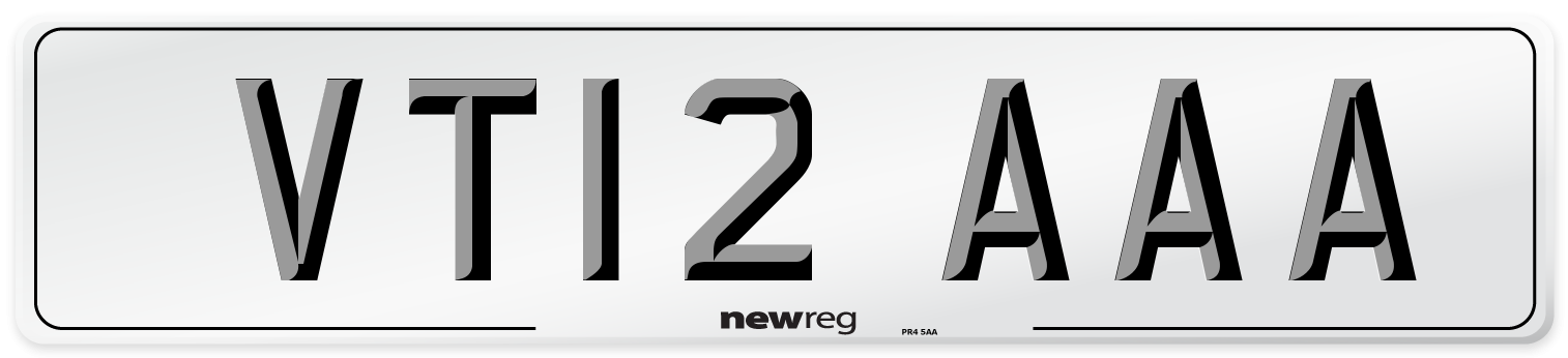 VT12 AAA Number Plate from New Reg